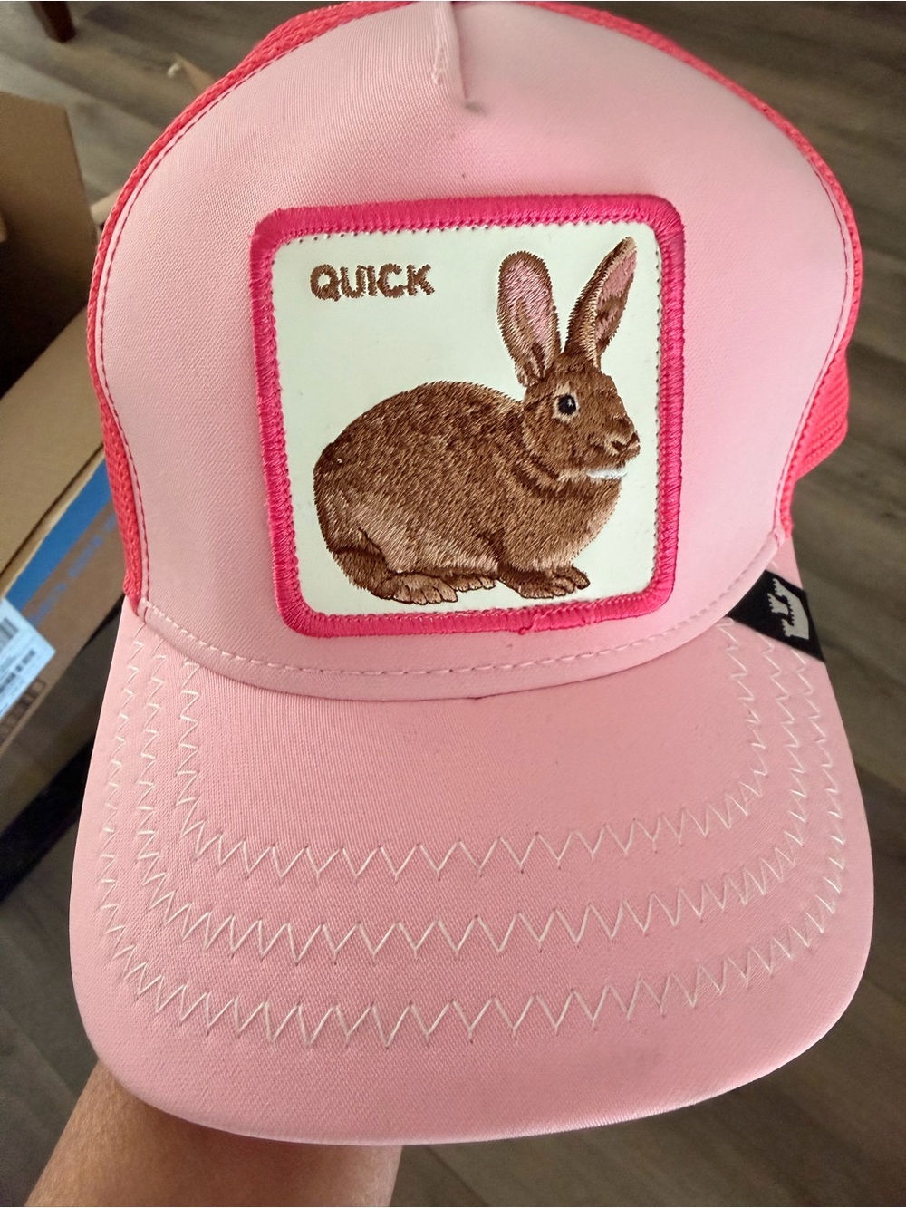 THE FARM Pink Trucker Hat with Bunny Patch QUICK
